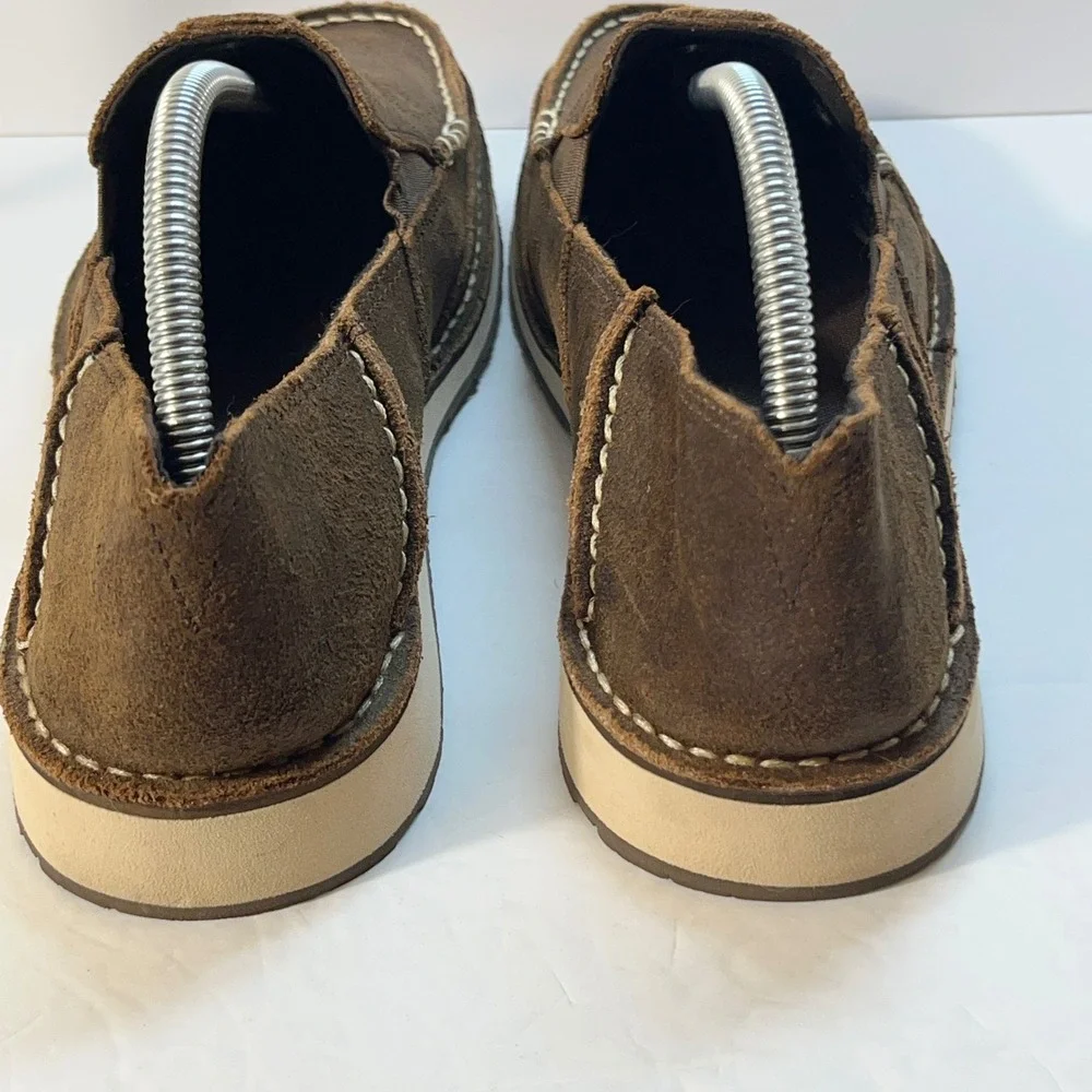 Ariat Mens Cruiser Slip On 9.5D Brown Leather Moc Toe Shoes Loafers 10019871